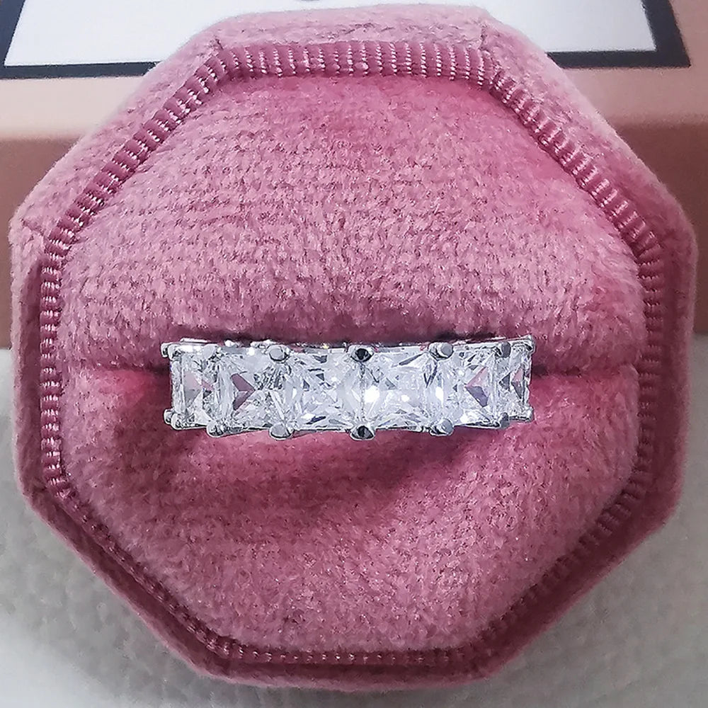 Eternity Zircon Wedding Band – 925 Sterling Silver Promise Ring