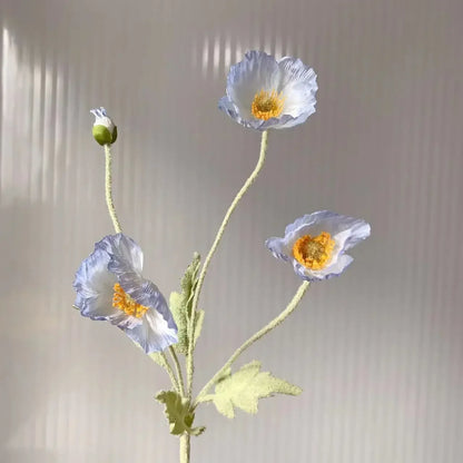 Artificial Flowers Fake Poppy Silk Flowers Long Stem Housewarming Garden Table Wedding DIY Party Wedding Bridal Bouquet Decor