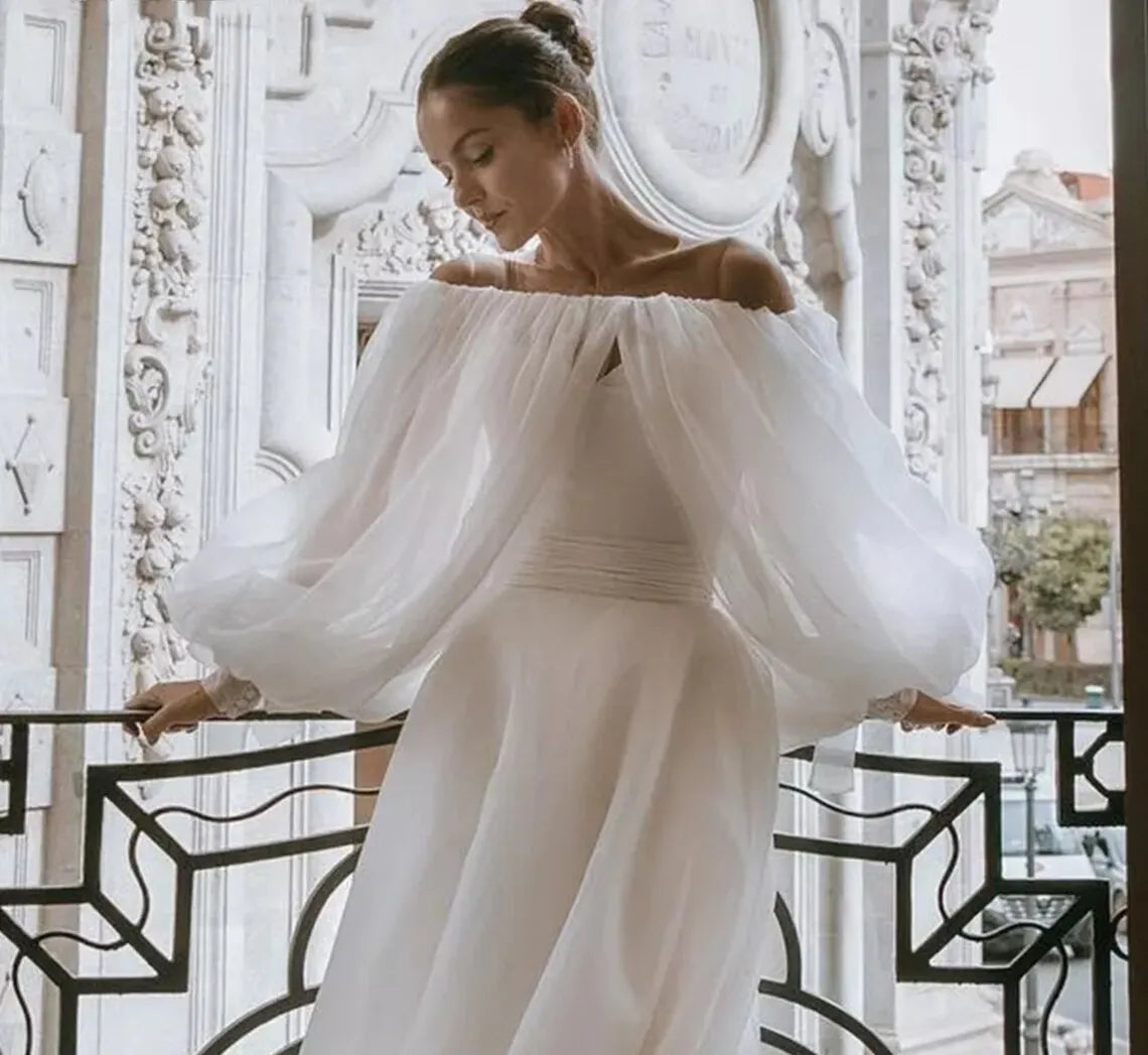 Detached Wedding Boat Neck Puff Bolero Sleeves Bride Cape Formal Party Shrug Women Jacket Special Occasion Wrap