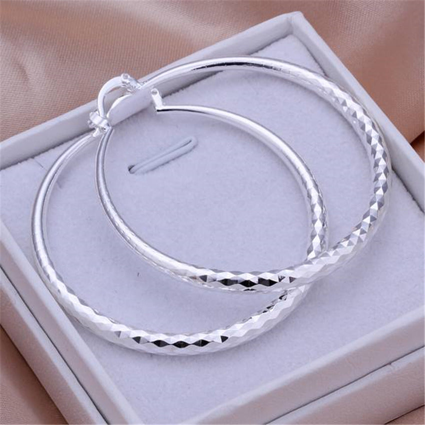 925 Sterling Silver 5CM Classic Hoop Earrings