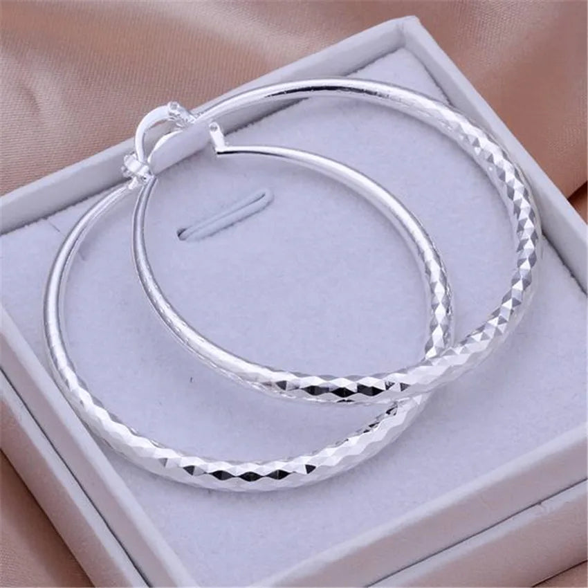 925 Sterling Silver 5CM Classic Hoop Earrings