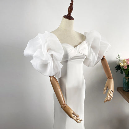 WG155 Women's Simple Fashionable Bridal Sleeves Wedding Dress Sleeves Suitable for Wedding Ceremony Evening Dress Accessories