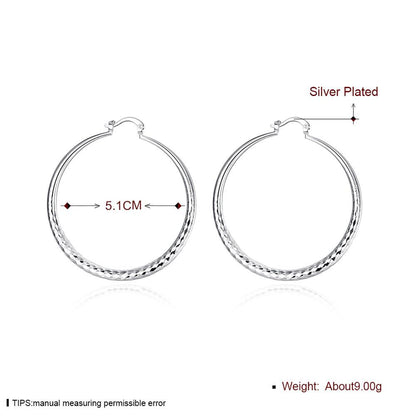 925 Sterling Silver 5CM Classic Hoop Earrings