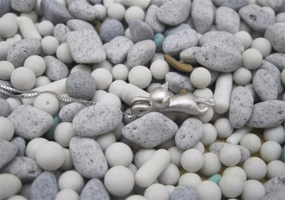925 Sterling Silver Cute Kitty Pendant Necklace