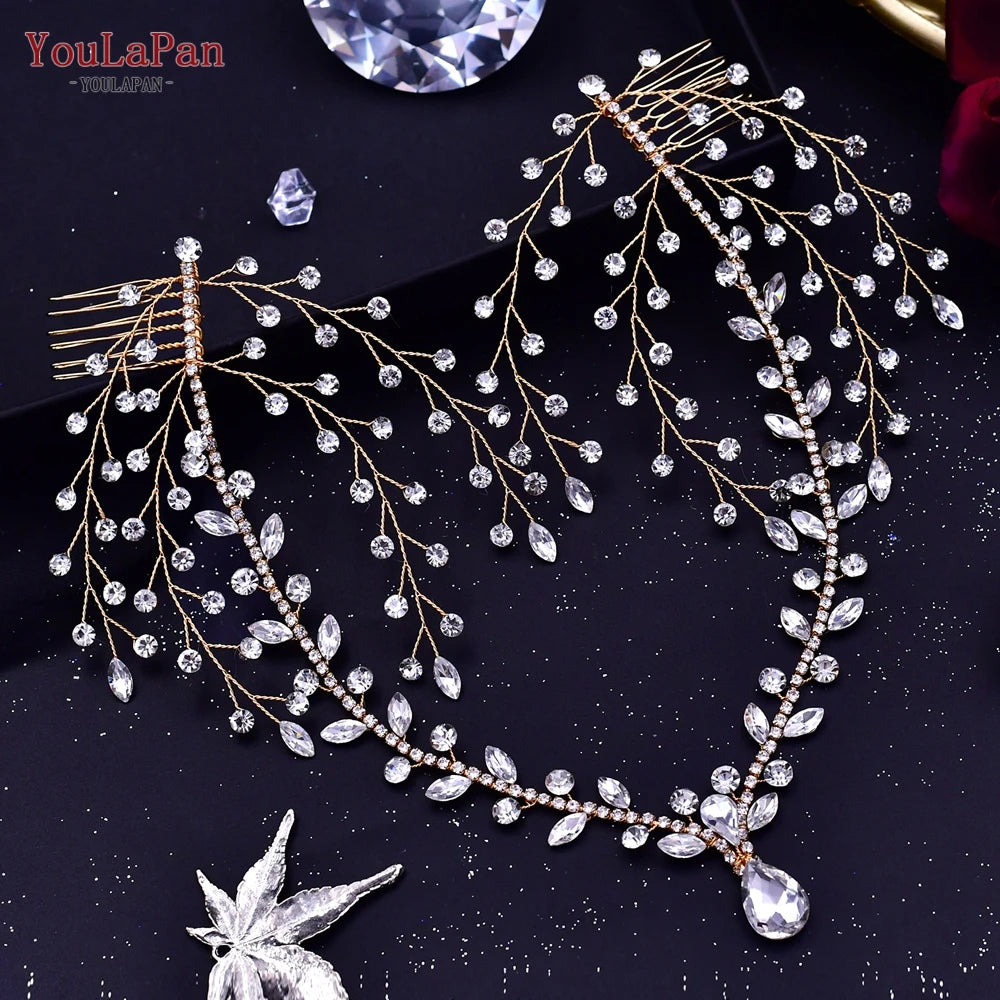 Bohemian Sparkling Rhinestone Bridal Forehead Headband