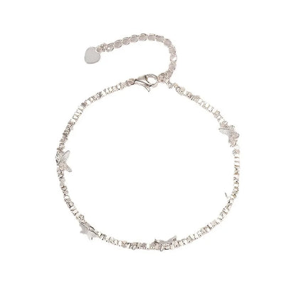 925 Sterling Silver Butterfly Bead String Bracelet