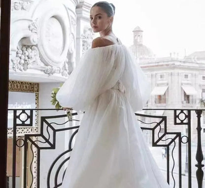 Detached Wedding Boat Neck Puff Bolero Sleeves Bride Cape Formal Party Shrug Women Jacket Special Occasion Wrap