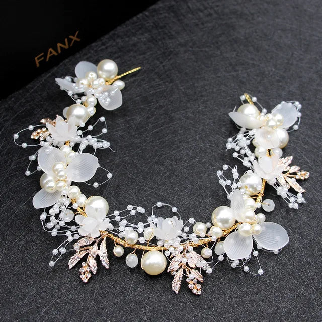 Botanical Flower Crown Boho Bridal Headband