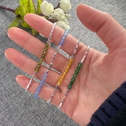 925 Sterling Silver Butterfly Bead String Bracelet