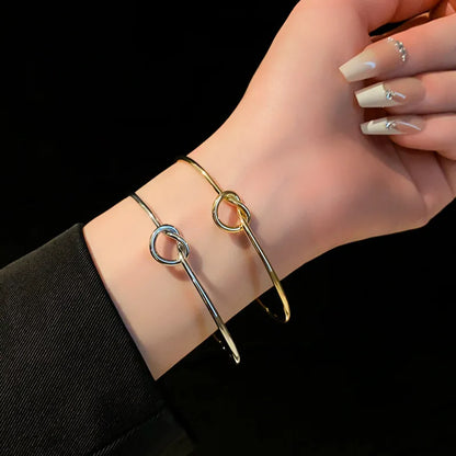 Vintage Stainless Steel Woven Twist Cuff Bracelet
