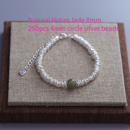 925 Sterling Silver Butterfly Bead String Bracelet