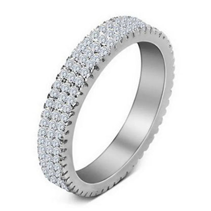 Eternity Zircon Wedding Band – 925 Sterling Silver Promise Ring