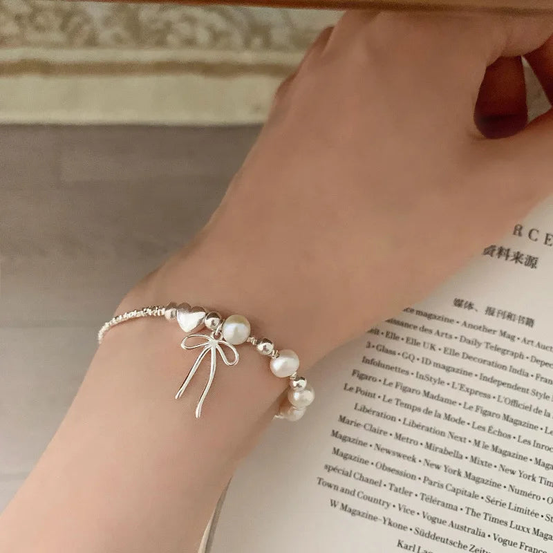 925 Sterling Silver Butterfly Bead String Bracelet