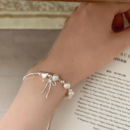 925 Sterling Silver Butterfly Bead String Bracelet