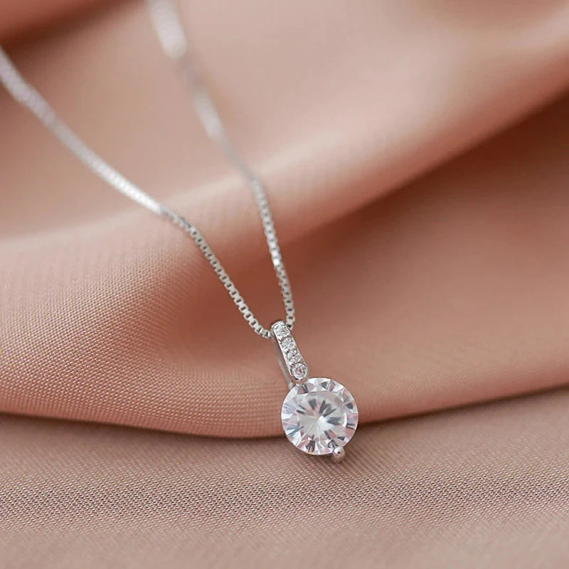 Eternity Round Zirconia Pendant Necklace