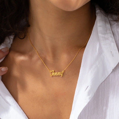 Personalised Cursive Name Necklace – Custom Stainless Steel Jewelry