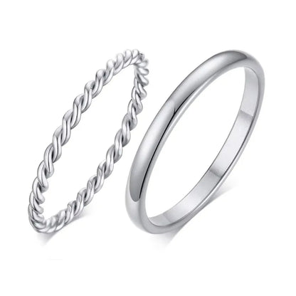 18K Gold Plated Vintage Twisted Rope Ring | Stainless Steel | Women's Wedding & Party Ring