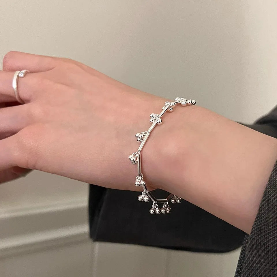 925 Sterling Silver Butterfly Bead String Bracelet