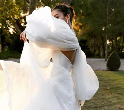 Detached Wedding Boat Neck Puff Bolero Sleeves Bride Cape Formal Party Shrug Women Jacket Special Occasion Wrap