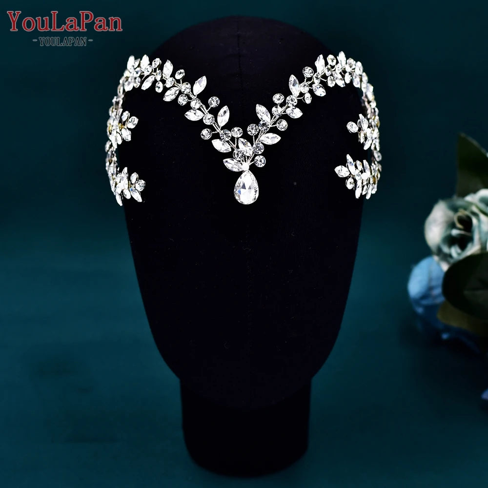 Bohemian Sparkling Rhinestone Bridal Forehead Headband