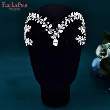 Bohemian Sparkling Rhinestone Bridal Forehead Headband