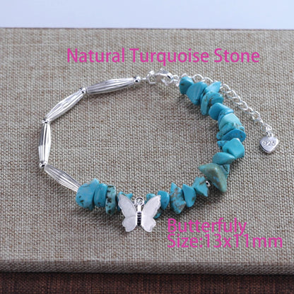 925 Sterling Silver Butterfly Bead String Bracelet