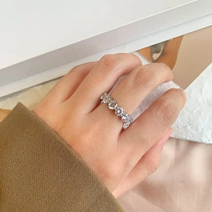 GRA Certified D Color VVS1 Moissanite Wedding Band | 925 Sterling Silver | Round Cut Bridal Ring