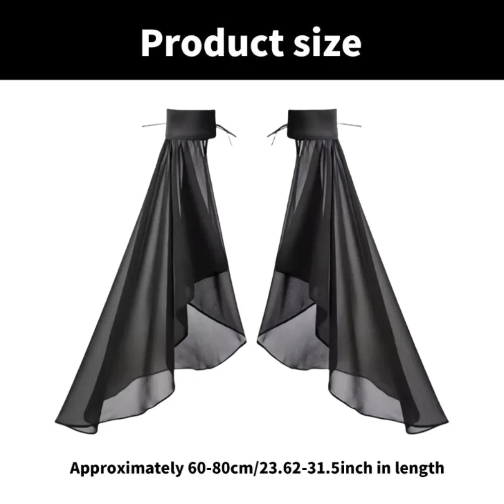Elegant Sunscreen Long Tulle Sleeves Thin Breathable Detachable Sleeves Chiffon Sheer Bridal Gloves Wedding Party