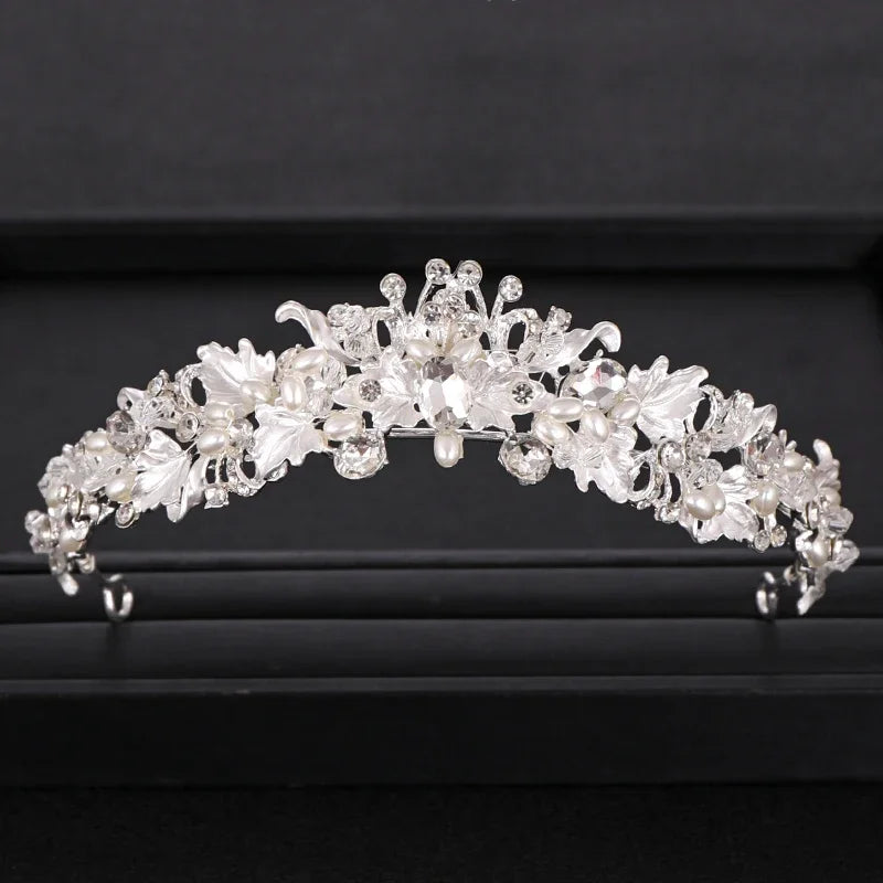 Bloom Veil Co. Baroque Royal Bridal Crown – Gold and Silver Crystal Wedding Tiara