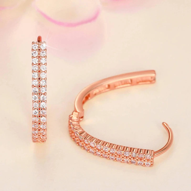 Luxury Full Paved CZ Hoop Earrings