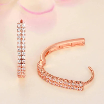 Luxury Full Paved CZ Hoop Earrings