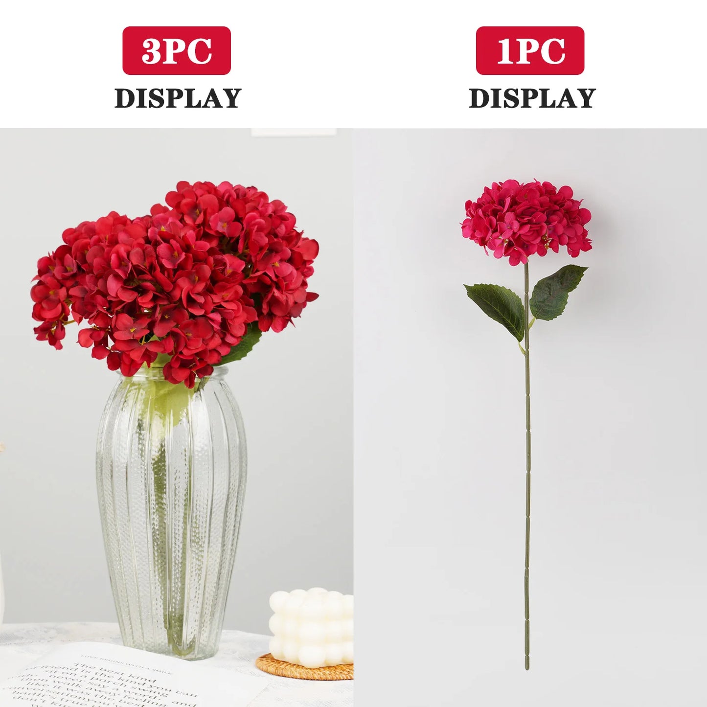 Grand 58cm Silk Hydrangea Artificial Flower Bouquet | Premium Wedding & Home Decor Centerpiece