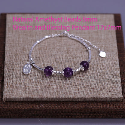 925 Sterling Silver Butterfly Bead String Bracelet