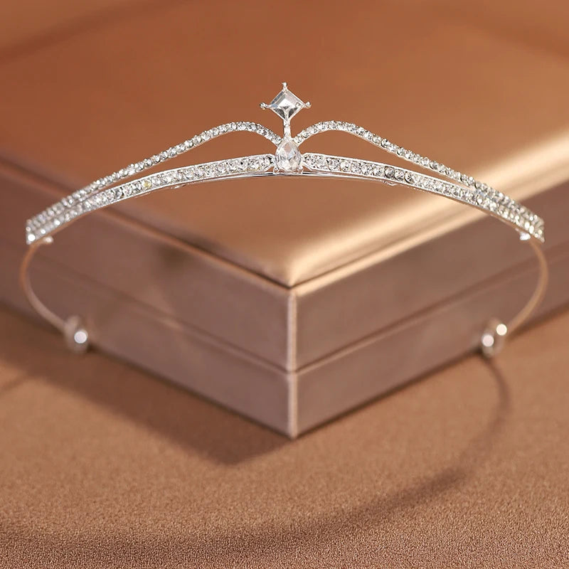 Premium Silver Botanical Wedding Crown | Regal Birthday Tiara & Bridal Hairwear Accessory