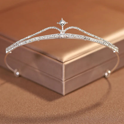 Premium Silver Botanical Wedding Crown | Regal Birthday Tiara & Bridal Hairwear Accessory