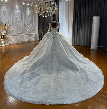 Customized NS5068 Full Beading V-neckline Wedding Dress Amanda Novias 2026