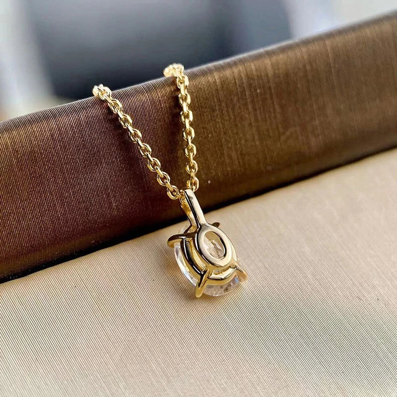 Classic Oval Shape Zirconia Pendant Necklace