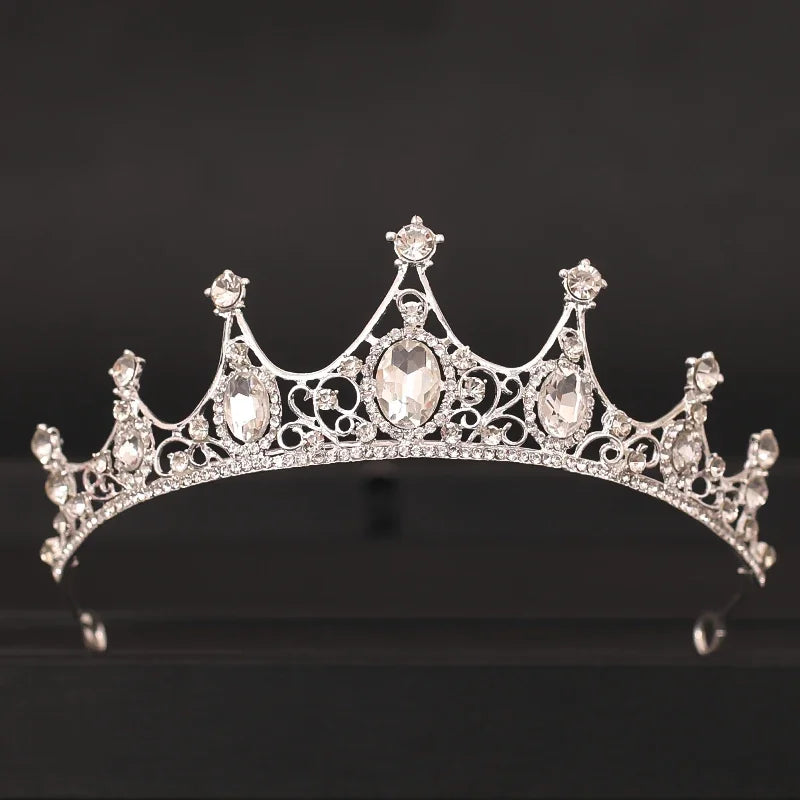 Bloom Veil Co. Baroque Royal Bridal Crown – Gold and Silver Crystal Wedding Tiara