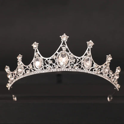 Bloom Veil Co. Baroque Royal Bridal Crown – Gold and Silver Crystal Wedding Tiara