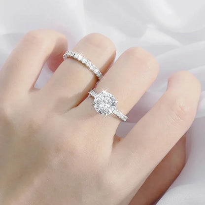 Full Moissanite Bridal Rings Set With  Certificate D Color Diamond Engagement Ring 925 Sterling Silver Wedding Band For Women