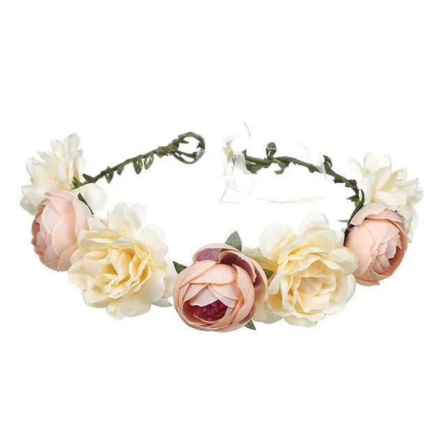 Botanical Flower Crown Boho Bridal Headband