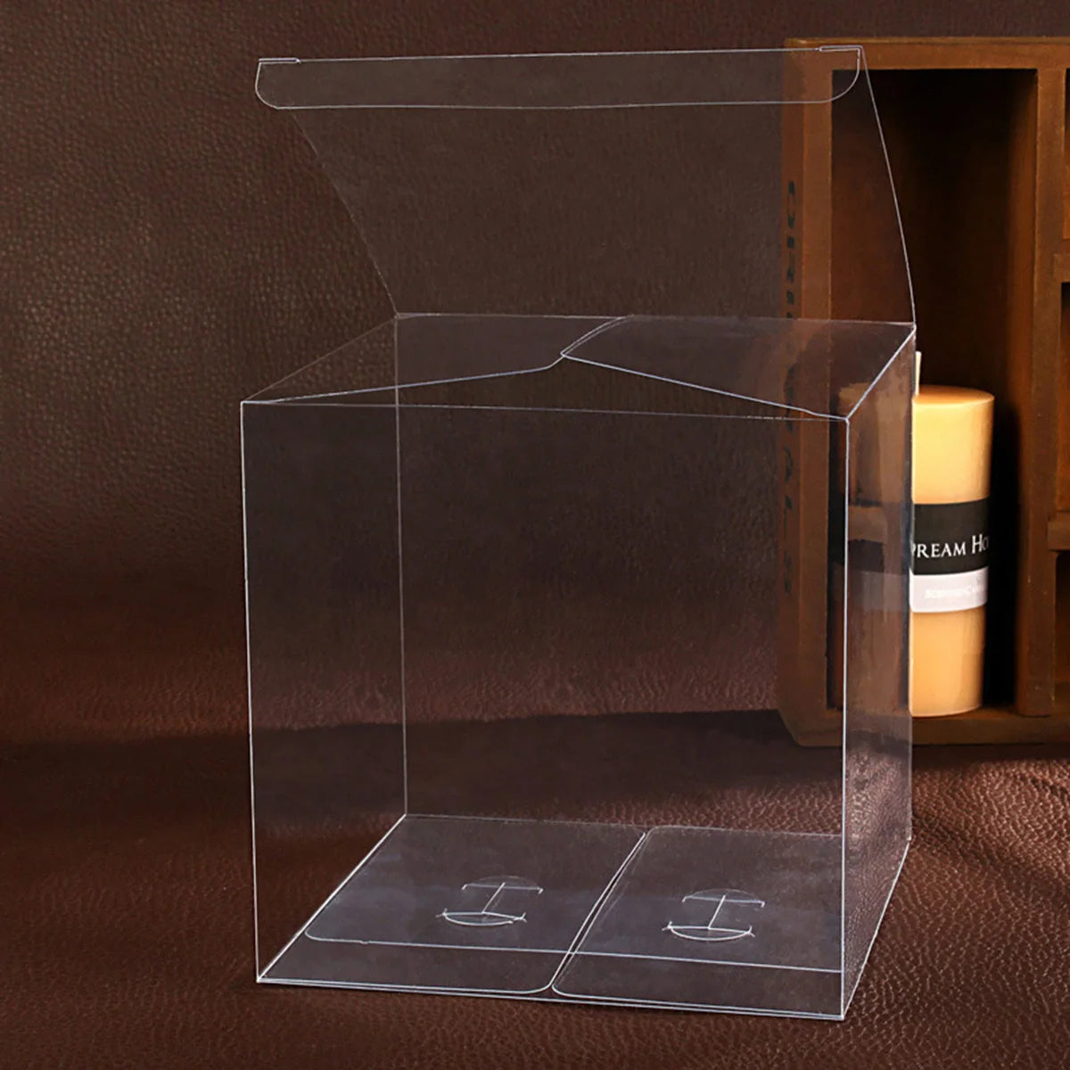 50PCS Transparent Gift Box Candle Packaging Gift Box 5*5*5cm PVC Wedding Candy Box Wedding Party Supplies Gift Packaging