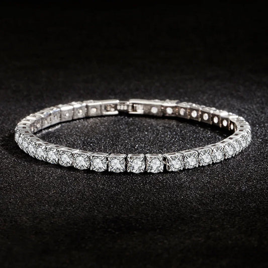 925 Sterling Silver Zirconia Tennis Bracelet – 4mm Classic Charm Jewellry