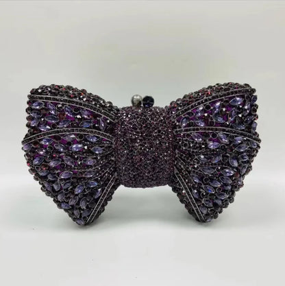 Newest Rhinestone Green/Black Clutch Purse Bow Luxury Diamond Women Red Evening Clutches Bags Wedding Bridal Bag Stones Handbags
