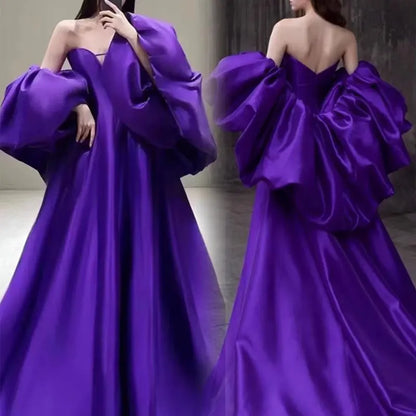 Satin Puffy Sleeved Detachable Bridal Cape Wedding Jacket