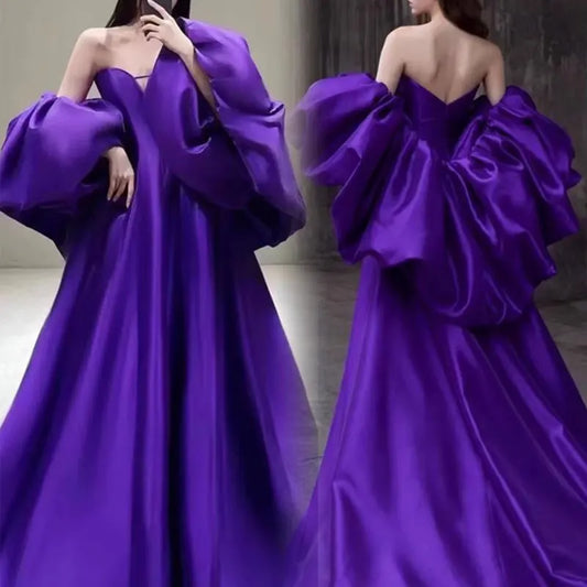 Satin Puffy Sleeved Detachable Bridal Cape Wedding Jacket