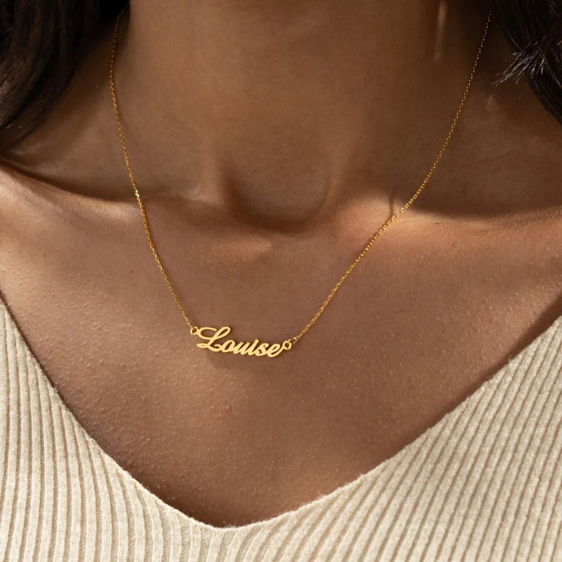 Personalised Cursive Name Necklace – Custom Stainless Steel Jewelry