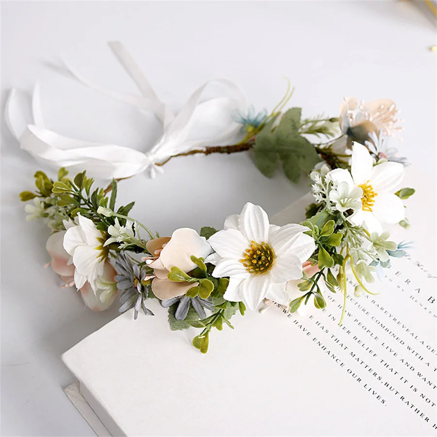 Botanical Flower Crown Boho Bridal Headband