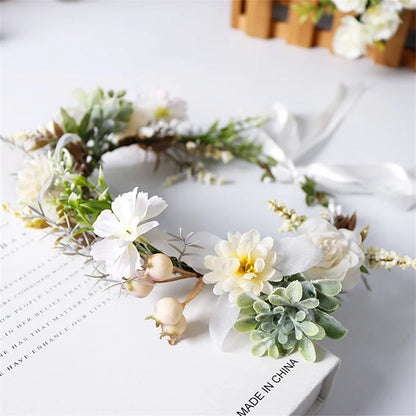 Botanical Flower Crown Boho Bridal Headband