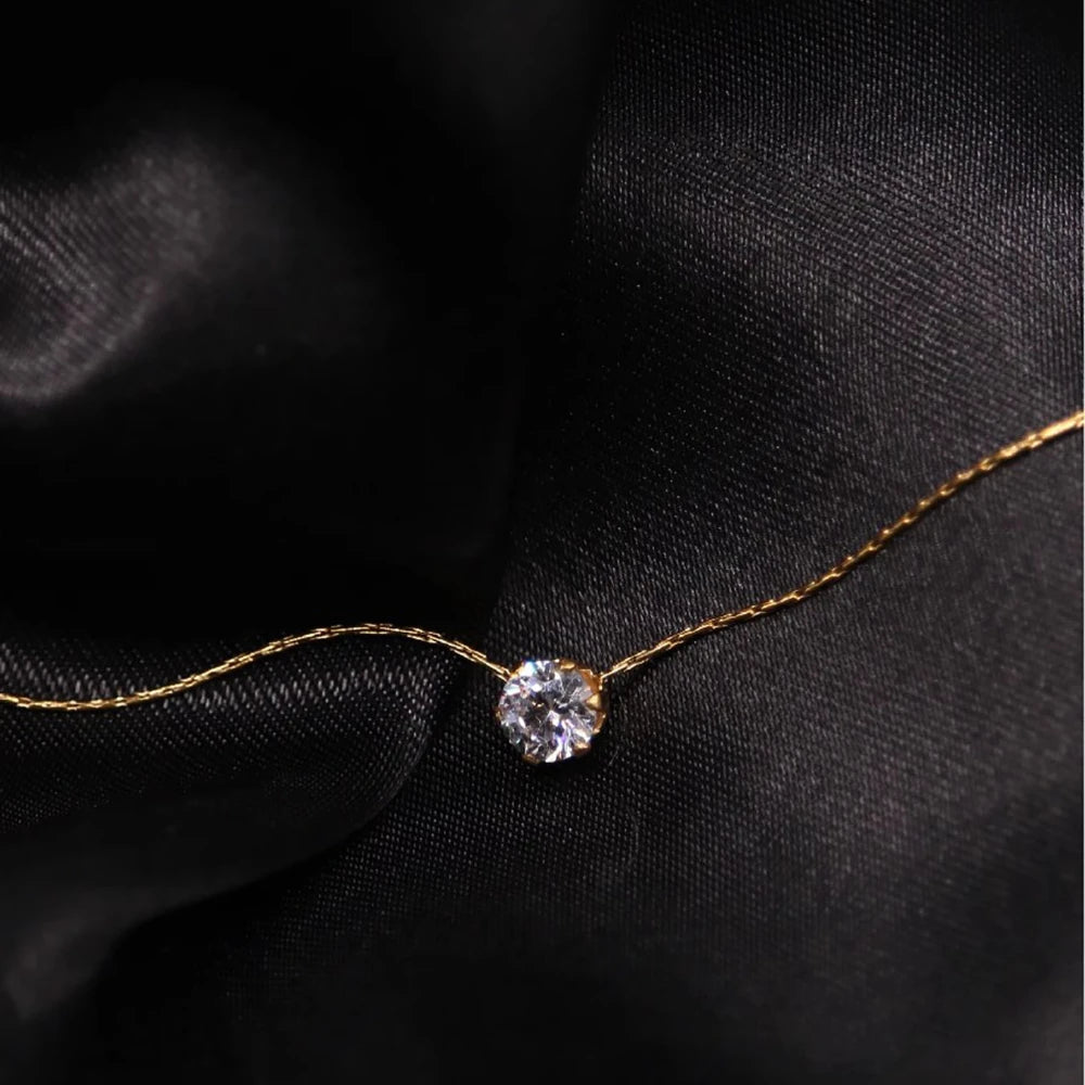 Dainty Round AAA Zircon Anti-Tarnish Pendant Necklace